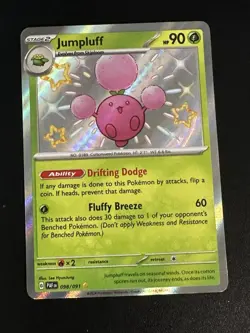 Jumpluff 098/091 Pokemon Paldean Fates Baby Shiny Holo Near Mint - Image 1