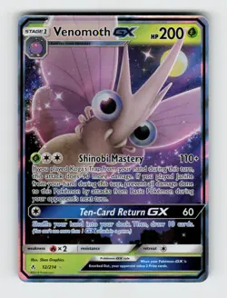 Venomoth GX 12/214 - Pokemon - Unbroken Bonds - Holo GX Rare - NM - Image 1