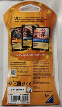 Lot of 5 Disney Lorcana Wilds Unknown Sleeved Booster Pack Sealed - Image 2