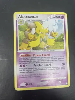 2007 Pokemon Alakazam Mysterious Treasures 2/123 Holo Trading Card Partial Swirl - Image 1