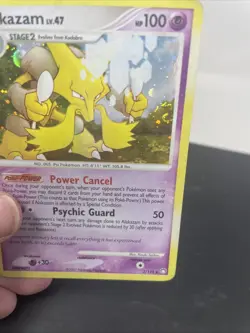 2007 Pokemon Alakazam Mysterious Treasures 2/123 Holo Trading Card Partial Swirl - Image 3