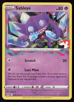 Pokemon Sableye 070/196 Prize Pack Series Cards Non-Holo Pack Fresh - NM - Image 1