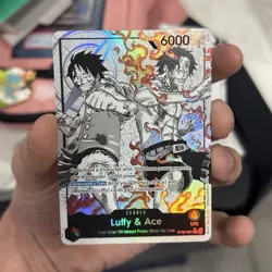 Bandai One Piece Card Game Luffy & Ace Leader ST13-001 Alt Art Foil EN - Image 1