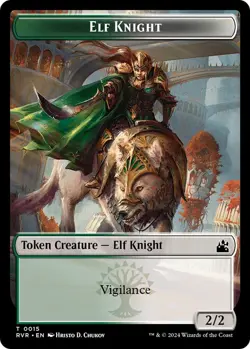 Elf Knight Token - NM - MTG Ravnica Remastered - Magic the Gathering - Image 1