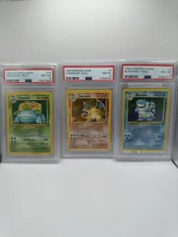 Pokemon 1999 Base Set Unlimited Lot PSA 8 Charizard, Venusaur, Blastoise - Image 1