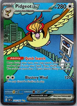 PIDGEOT EX 225/197 SPECIAL ILLUSTRATION RARE OBSIDIAN FLAMES POKEMON NM - Image 1