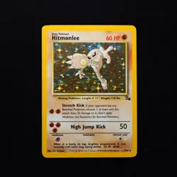 Hitmonlee 7/62 LP Fossil Holo Rare Vintage Pokemon TCG Card WOTC 1999 - Image 1