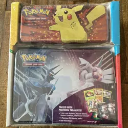 Pokemon Pencil Case/Treasure Chest 2 Tin Set - 7 packs, 3 Holograms - Image 1