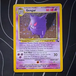 Pokemon TCG Gengar 5/62 Fossil Unlimited Holo Rare 1999 English - Image 1