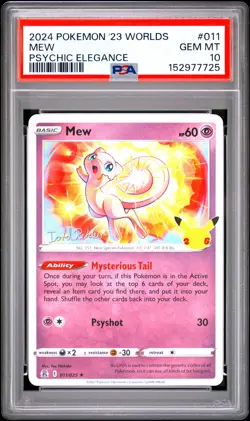2024 POKEMON 2023 WORLD CHAMPIONSHIP DECK: PSYCHIC ELEGANCE #011 MEW PSA 10 - Image 1