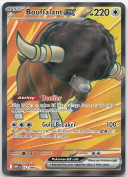 Bouffalant ex 162/086 Holo Ultra Rare White Flare Pokemon Near Mint - Image 1