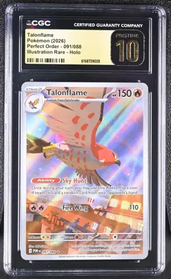 Pokemon Talonflame 091/088 Illustration Rare Perfect Order - CGC 10 PRISTINE - Image 1
