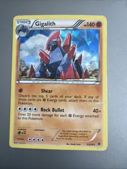 Pokemon - Gigalith - 53/98 - Pre Con Deck - Cracked Ice Holo - 2011 - Image 1