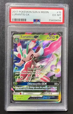 PSA 6 Lurantis GX 15/149 Pokemon Sun and Moon Ultra Holo rare TCG LP - Image 1
