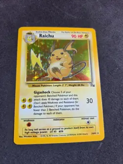 Pokemon TCG Raichu Fossil 14/62 Holo 1999-2000 WOTC - Vintage - Image 2