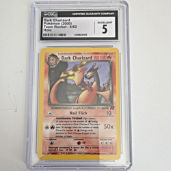 Pokemon Dark Charizard 4/82 Team Rocket Holo Rare CGC 5 English 2000 80 HP - Image 1