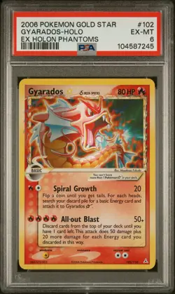 2006 POKEMON EX HOLON PHANTOMS GOLD STAR #102 GYARADOS-HOLO PSA 6 - Image 1