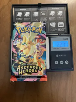 VERY HEAVY! 22.71g Pokemon TCG Ascended Heroes Booster Pack (SEALED) PikachuU - Image 1