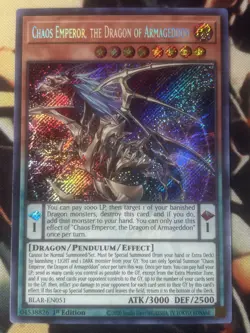 Yugioh: Chaos Emperor, The Dragon Of Armageddon - BLAR-EN051 Secret Rare 1st NM - Image 1