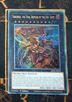 YUGIOH Varudras, the Final Bringer of the End Time LEDE-EN045 Secret Rare 1st NM - Image 1
