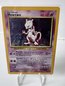 Pokemon TCG Mewtwo Base Set 10/102 Holo Unlimited Holo Rare - Image 1