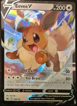Eevee V 108/159 Holo V Rare Crown Zenith Pokemon Holo Near Mint - Image 2