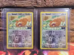 Lot Of 2 - Bidoof / Ditto - 059/078 - Pokemon Go - Peelable - Reverse Holo Cards - Image 1