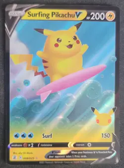 Surfing Pikachu V 008/025 Pokemon TCG SWSH: Celebrations NM - Image 1