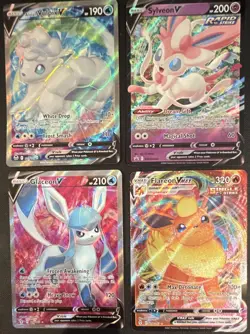 Pokemon TCG Evolving Skies/Promos Holo 4 Card Lot: Alolan Vulpix V + - Image 1