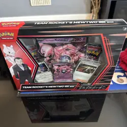 POKEMON TCG SCARLET & VIOLET DESTINED RIVALS TEAM ROCKET'S MEWTWO EX BOX *BNIB* - Image 1