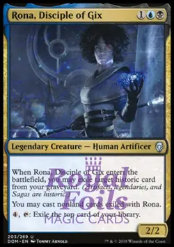 Rona, Disciple of Gix 2x FOIL DOM MTG Dominaria Uncommon MINT blue black - Image 1
