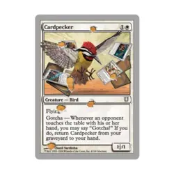 WOTC MtG Unhinged Cardpecker (C) (Foil) EX - Image 1