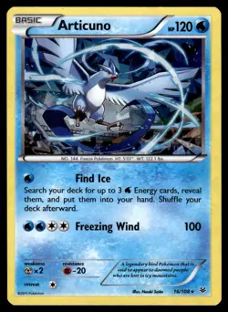 2015 Pokemon XY Roaring Skies ARTICUNO #16/108 Rare Cracked Ice Holo Aurora - Image 1