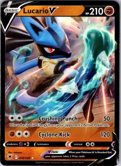 Lucario V 078/189 Holo V Rare Astral Radiance Pokemon Near Mint - Image 1