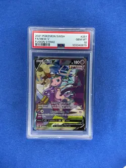2021 POKEMON SWORD & SHIELD FUSION STRIKE #251 FULL ART/MEW V PSA 10 - Image 1