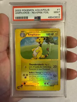 2003 Pokemon - Ampharos Reverse Holo Rare E Reader Aquapolis 1/147 - PSA 9 Mint! - Image 1