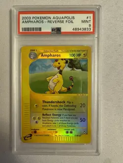2003 Pokemon - Ampharos Reverse Holo Rare E Reader Aquapolis 1/147 - PSA 9 Mint! - Image 2