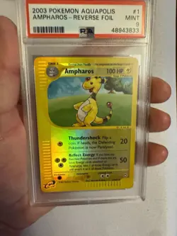 2003 Pokemon - Ampharos Reverse Holo Rare E Reader Aquapolis 1/147 - PSA 9 Mint! - Image 3