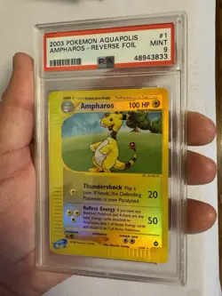 2003 Pokemon - Ampharos Reverse Holo Rare E Reader Aquapolis 1/147 - PSA 9 Mint! - Image 4
