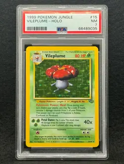 1999 Pokemon Jungle Vileplume #15 Unlimited PSA 7 - Image 1