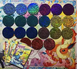 Pokemon Prismatic Evolutions Eevee Coins Set of 21 & Arts from Mini Tins - Image 1