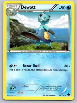 Dewott 31/114 Uncommon Steam Siege Pokemon Lightly Played - Image 1