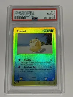 2004 Pokemon EX Magma VS Aqua - Psyduck Rev.Foil #44 PSA 8 - Image 1