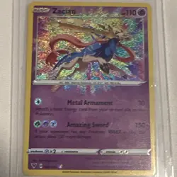Zacian 082/185 Swsh04: Vivid Voltage Amazing Rare Holo Pokemon TCG EN - Image 1