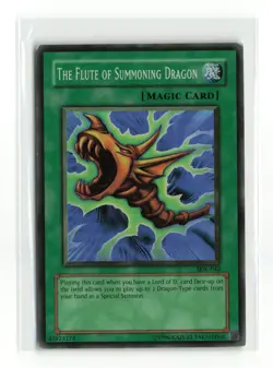 THE FLUTE OF SUMMONING DRAGON SDK-042 SUPER RARE YUGIOH TCG DAMAGED HP - Image 1