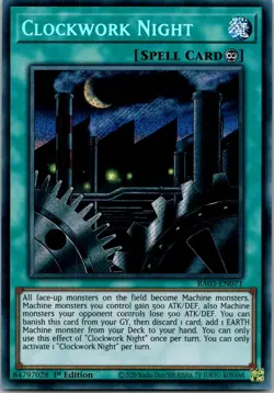 Yugioh Clockwork Night (Secret Rare) RA03-EN071 1st Edition Secret Rare NM - Image 1