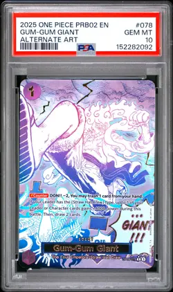 2025 One Piece—Gum-Gum Giant (Alt Art) #OP09-078 The Best Vol. 2—Foil PSA 10 - Image 1