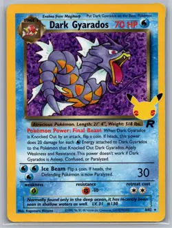Dark Gyarados 82/82 Celebrations: Classic Collection Pokemon NM - Image 1