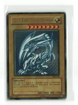 BLUE-EYES WHITE DRAGON SDK-001 ULTRA RARE YUGIOH TCG DAMAGED HP - Image 1
