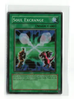 SOUL EXCHANGE SDY-041 SUPER RARE YUGIOH TCG DAMAGED HP - Image 1